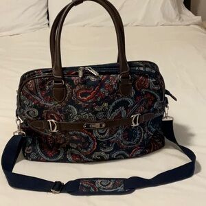 Chaps Paisley Print Bag - Blue and Brown